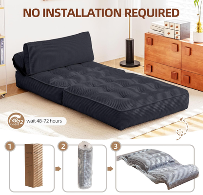 Sofá Cama Plegable – Sofá biplaza y Futón Convertible, Cojín Tapizado, Diseño que Ahorra Espacio para Sala de Estar, Habitación de Huéspedes, Dormitorio Universitario