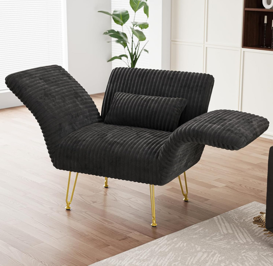Sillón de pana – Sillón reclinable con reposabrazos ajustables, confort ergonómico para salón o dormitorio